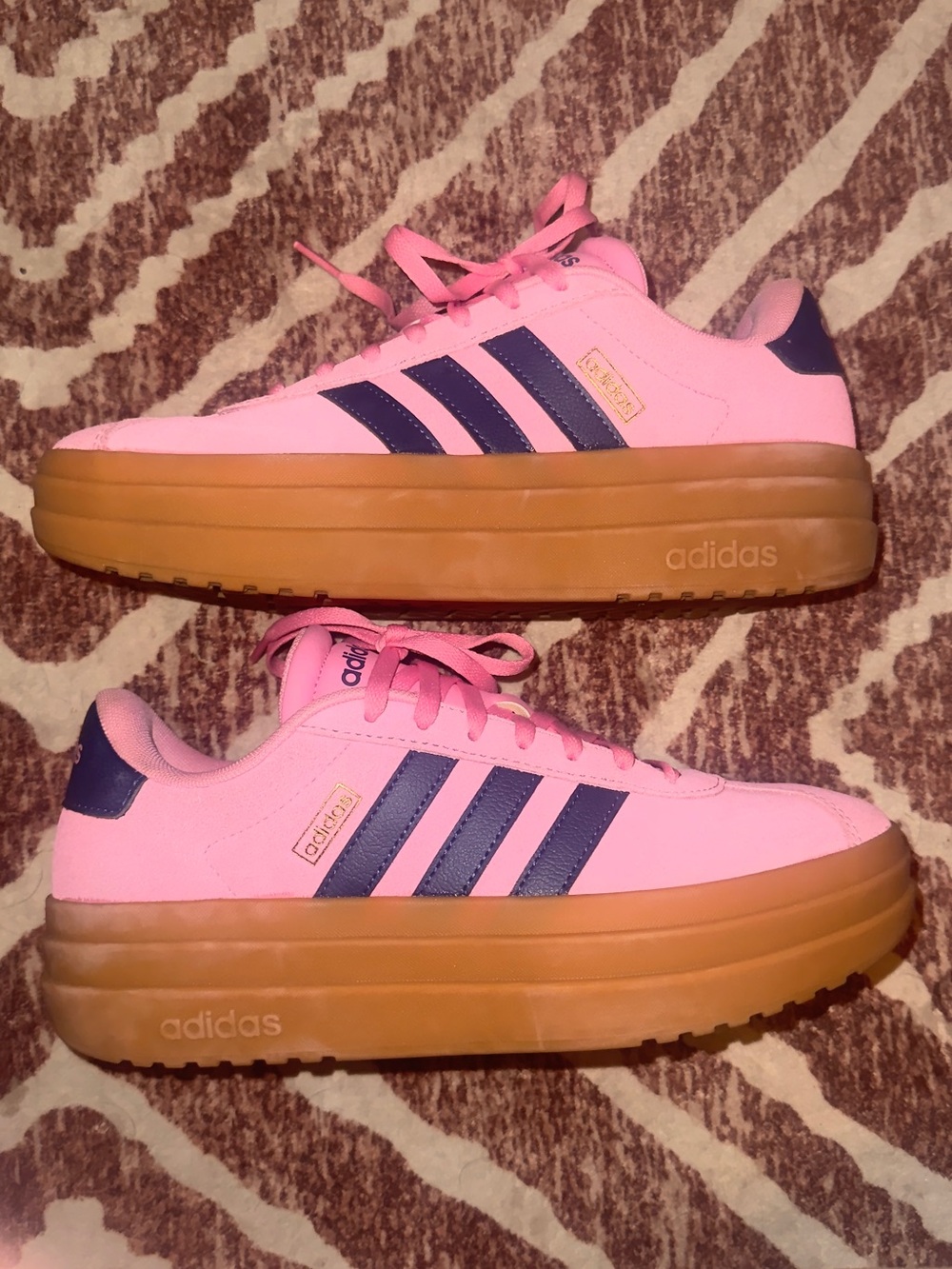 Adidas VL Court Bold Pink Platform Sneakers Size 8